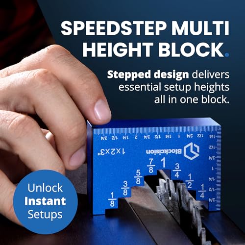 ELEON Blockcision™ Setup Blocks Woodworking Tools 16 PCS - Height Gauge Set with Easy Spacer Block - Stepped Level Design - Precision Ruler-Marked Setup Bars for Router Table Saw Accessories with Case