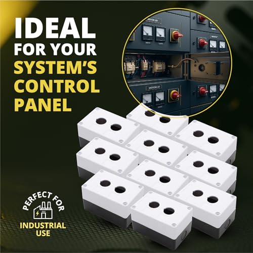 Push Button Switch Control Station Box 22mm Single Push Button Hole Dustproof and Waterproof 1NO or 1NC Abs Material/JL-BX1 Model - 10 Pack - size: 10 Pack, style: Double Push Button Hole JL-BX2