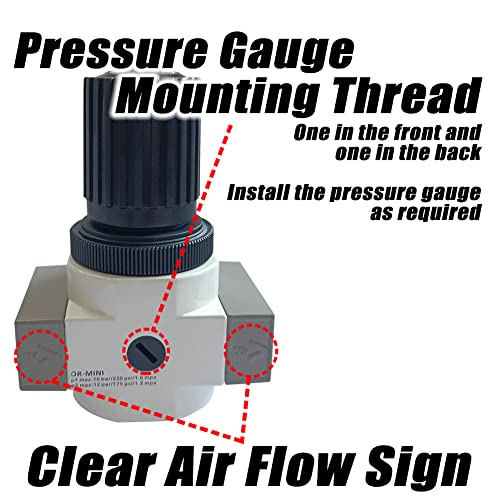 Heavy Duty Air Pressure Regulator 3/8"NPT 230Psi for Compressed Air System OR-03 - size: 3/8"NPT