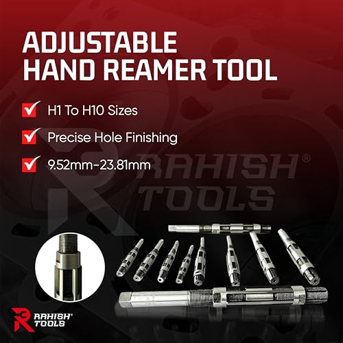 Adjustable Hand Reamer H1-H10 for Metal & Wood Repairs, 3/8" to 15/16" - size: H1 to H10 - 10Pcs