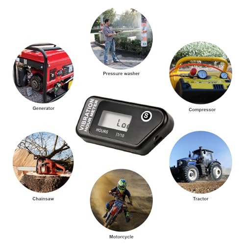 Runleader RL-HM016B Digital Vibration Activated Hour Meter (Black) - color: Black