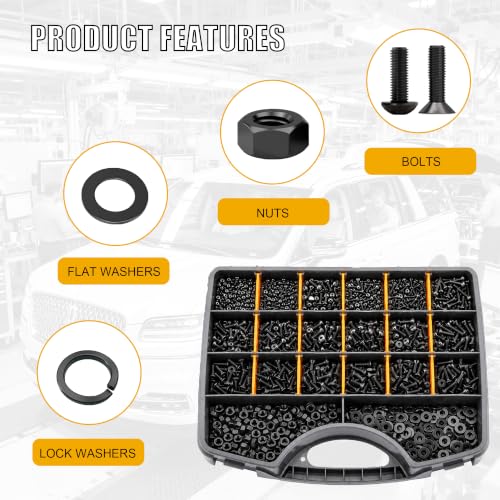 ZTF 4065pcs Metric Screw Assortment Kit,M2 M3 M4 M5 Assorted Screws - size: Flat+Button Head 4005Pcs