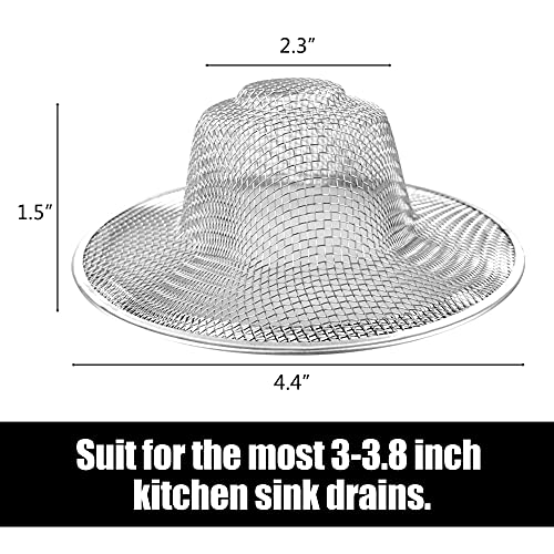 10pcs Mesh Sink Strainer, 4.5" Diameter Stainless Steel Slop Basket Filter Trap, Metal Kitchen Drain Strainer, Hair Basket Drain - Fits Most Kitchen Sinks, Bathroom Sinks,Shower Drains,Floor Drain - size: 4.5 INCHES