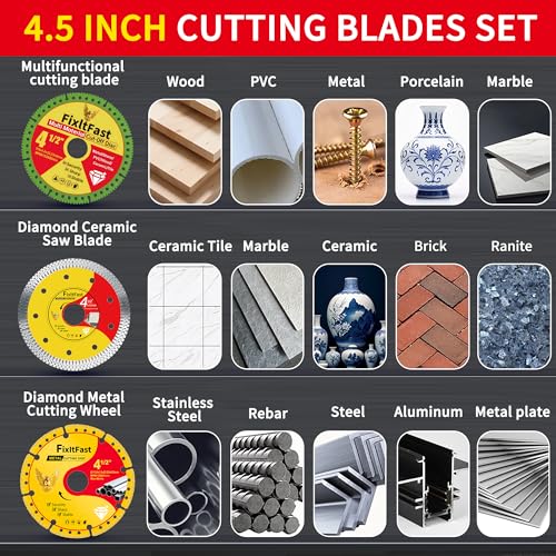 FIXLTFAST 4-1/2 x 7/8 Diamond Cut Off Wheel Set for Various materials-3pcs