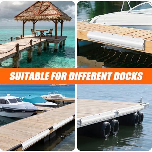 Dock Edging 10 Feet/20 FeetBoat Dock Bumpers for Dockside and Edge,5 Park and 10 Park Dock Greater Protector Rub Rail for Boats,Each Park 23.5 inch Long. - color: white, style: 5 pcs Totall 10ft