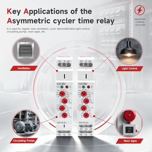 Asymmetric Cycle Timer 2SPDT Relay 16A AC230V Electronic Repeat Relay(GRT8-S2,AC230V) - color: Grt8-s2, size: A230