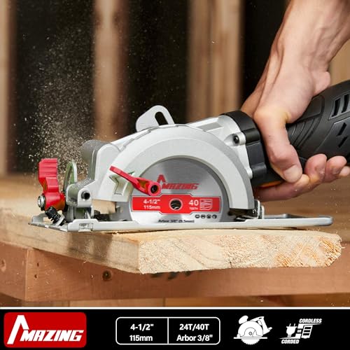 MAZING 4 PCS 4-1/2 Inch 24T&40T Circular Saw Blades, 4.5 inch TCT Compact Circular Saw Blade with 3/8" Arbor, ATB Design, Fit for Woodworking Cutting Plywood, Soft & Hardwood, Wood with Nails - style: 4-1/2" 24&40T-4Pack