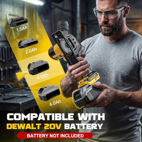 Ecarke Cordless Cut Off Tool Compatible with DeWalt 20V Battery,3" Circular Saw Brushless Motor with Blades, 20,000 RPM Mini Cut Off Tool Kit for Wood Metal Plastic Tile Stone Cutting(Tool Only) - size: 3 INCH