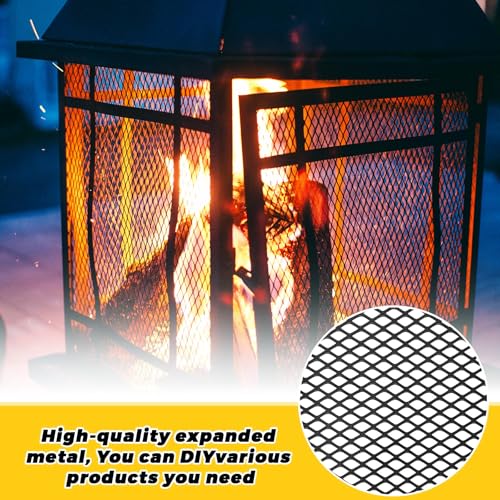 Gisafai 2 Pcs 24" X 12" X 9 Gauge Steel Expanded Metal Sheet, Black - color: Black, size: 24" X 12" X 9 Gauge