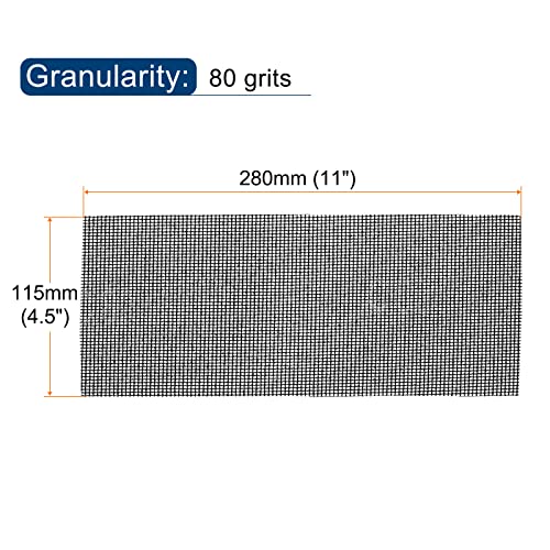 uxcell 10pcs Mesh Sanding Sheets 80 Grits 4-1/2-inch x 11-inch Mesh Sandpaper Pad for Wood Wall Repair, Dust-Free Wet/Dry Polish - style: 80 Grit