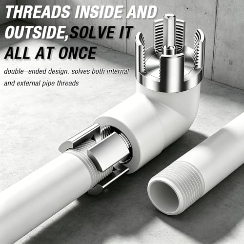 Pvc Pipe Threader, PipeTapping and Threading Tool, 4 in 1 Water PipeThreader,External & Internal Pipe Threader, PipEThread Cutting Toolfor 1/2'' 3/4'' 1'' Dies