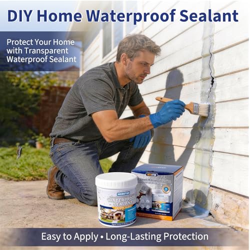 Transparent Waterproof Coating, 35 oz(2.2 lb) Invisible Sealant,Transparent Leak Proof Coating for Roof, Wall, Bathroom, Indoor & Outdoor