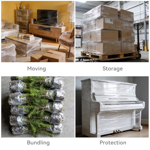 Plastic Shrink Wrap Roll for Moving, 5" x 1200' -12 Rolls - size: 5 inch 1200ft