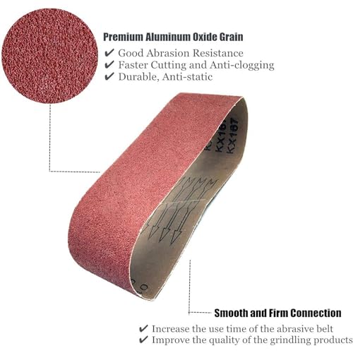 3 x 18 Inch Sanding Belts 40 Grit, 12 Pack - color: 40 Grit, size: 3x18in