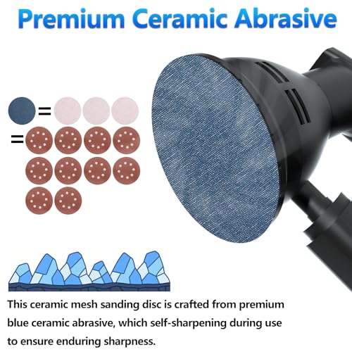 30 Pcs 6 Inch Ceramic Mesh Sanding Discs for Orbital Sander 80 Grit - style: 6 Inch