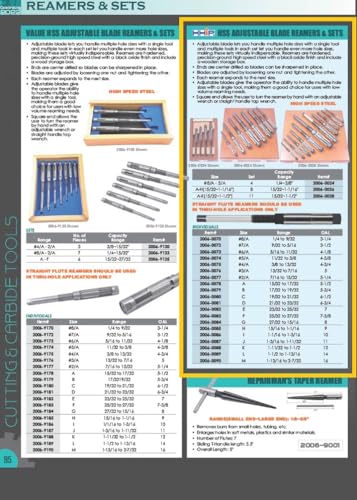 HHIP 2006-0086 1-1/16-1-3/16" High Speed Steel Adjustable Blade Reamer, 6 Blades, 10" OAL, Size I - size: I (1-1/16-1-3/16"), style: HHIP Adj. Reamers