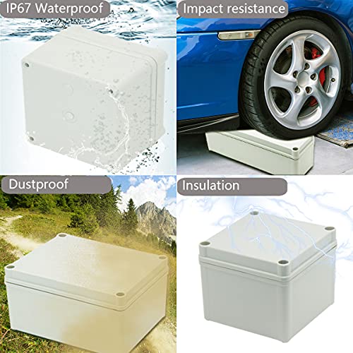 Zulkit Junction Box ABS Plastic Dustproof Waterproof IP67 Junction Boxes Universal Electrical Project Enclosure DIY Electronic Project Box Grey 11.02 x 11.02 x 7.09 inch (280 x 280 x 180 mm) - size: 11.02" x 11.02" x 7.09"