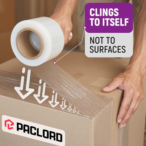 3" x 1000' Industrial Strength Stretch Wrap, Ready to Use Pack of 12 Mini Rolls, Clear Plastic Film, 80 Gauge Thick, 500% Elongation – Heavy-Duty Shrink Wrap for Moving, Packing - color: 3" Wide, size: Pack of 12