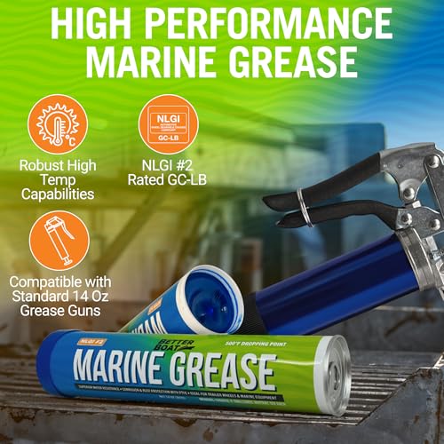 Better Boat Marine Grease Tube, 2 Pack 14 Oz, Waterproof High Temp Trailer - size: 2PK 14oz