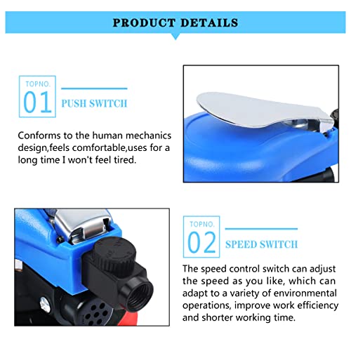 Air Random Orbital Sander 5-inch Dual Action Pneumatic Orbit Orbit Polisher Pro Grinding Sanding Tools Silver - color: Blue / 5"