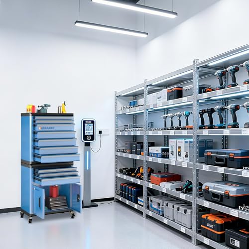 LARBANKE10 Drawer Rolling Tool Chest with Wheels,Locks & Waterproof Top - color: Blue, size: 10 drawer and double-door tool chest