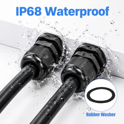 72pcs Cable Glands Kit, Bulk Waterproof Cable Gland Connectors
