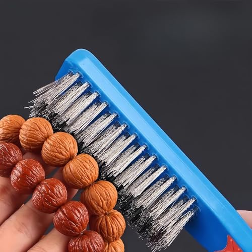Handheld Steel Wire Cleaning Polishing Brush, Comfort Grip Abrasive Brush, Durable Maintenance Tool for Bead Collectibles Hardware Mold Cleaning