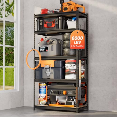 DYNALOAD 6000 lbs Heavy Duty Garage Shelving, 5-Tier, 36" W x 18" D x 72" H - color: 6000lbs, size: 36"W x 18"D x 72"H
