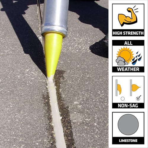 SIKA Sikaflex-1A Joint Sealant, Limestone, for Green and Damp Concrete, Premium Polyurethane Adhesive for Joints, Fast Cure, 10.1 fl. oz Cartridge - color: Limestone