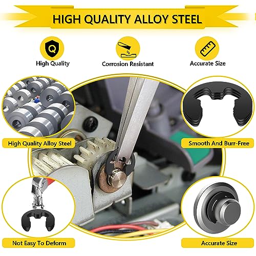 330 PCS External Retaining Rings, 14 Sizes E-Clip for Machines - color: Black, size: 330 pcs