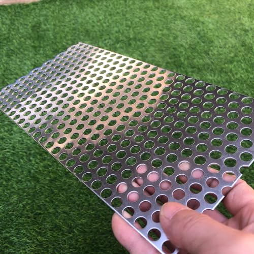 Aluminum Perforated Metal Sheets 16 Gauge 11.8 inch by 5.9 inch Expanded Metal Mesh Aluminum Opening 1/3" 0.32 inch (About 8 mm) Perforated Steel Sheet Aluminum Mesh Screen Decorative Metal Mesh - size: 11.8" X 5.9"