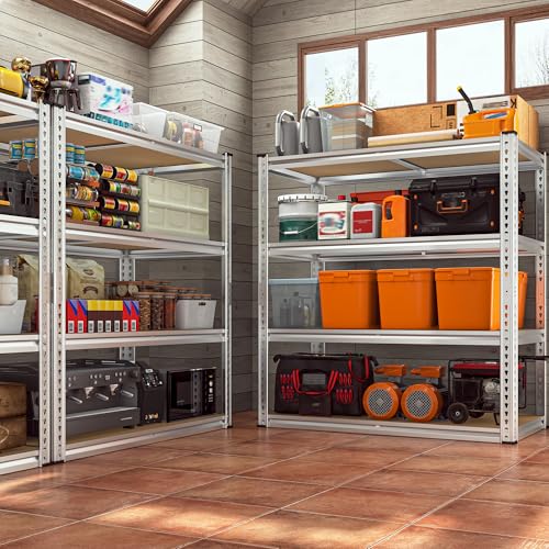 REIBII 40"W Storage Shelves,Adjustable Garage Shelving Rustproof For Pantry - size: 40"W x 19.7"D x 60"H