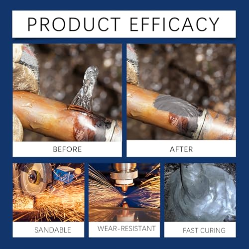 Metal Repair Glue, 85ml Strong Foundry Glue for Metal, Heavy Duty Epoxy Adhesive for Iron Steel Aluminum Casting Repair, High Temperature Resistant Welding Glue for Auto Parts, DIY Home Repairs - color: 2pc