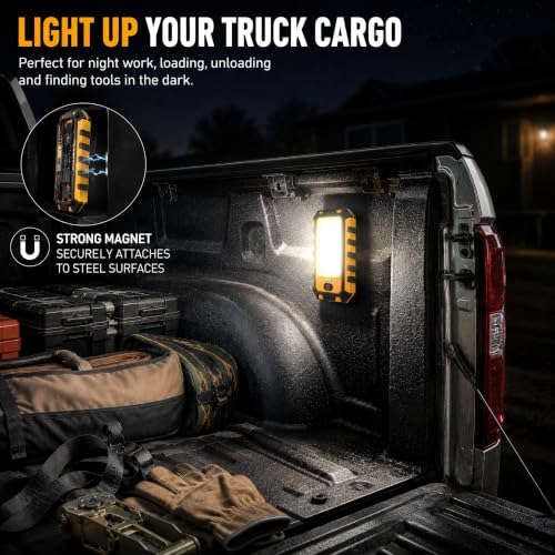 innofox 2-Pack LED Rechargeable Magnetic Work Light 1500 Lumens, Hanging Hook with 3 Modes, LED Work Light for Car Repair, Camping, and Hurricane Use - size: Portable