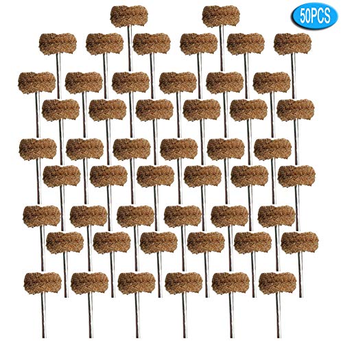 Abrasive Buffing Polishing Wheel Set for Rotary Tool,Removal of Rust Deburring on Metal Surface with 3mm Mandrel,Mini scouring pad Brush Polishing kit(grit 120 Brown 50pcs) - color: grit 120 brown 50pcs