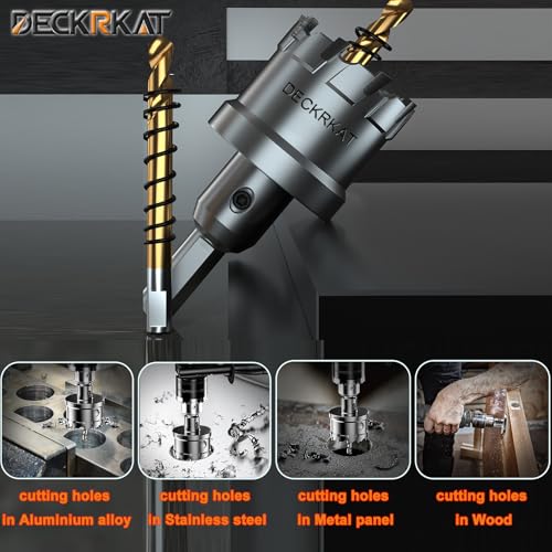 DECKRKAT 2" TCT Hole Saws for Hard Metal, Heavy Duty 51mm Tungsten Carbide Tipped Hole Cutters Set with Spring-Loaded Pilot Drill Bits for Stainless Steel, Metal, Iron, and Plastic. - size: 2" (51mm) X 1Pcs