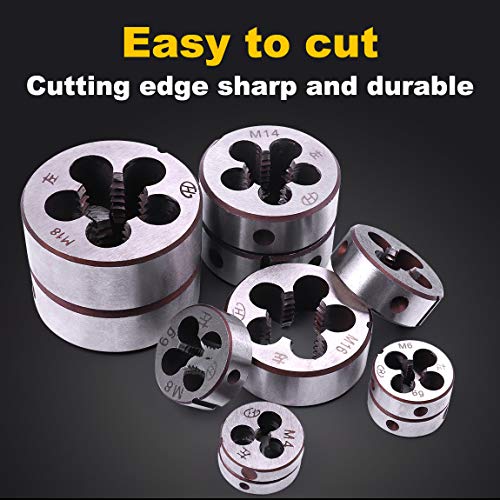 ATOPLEE 11pcs Metric Left Hand Thread Die Set M3-M20 - size: M3-M20