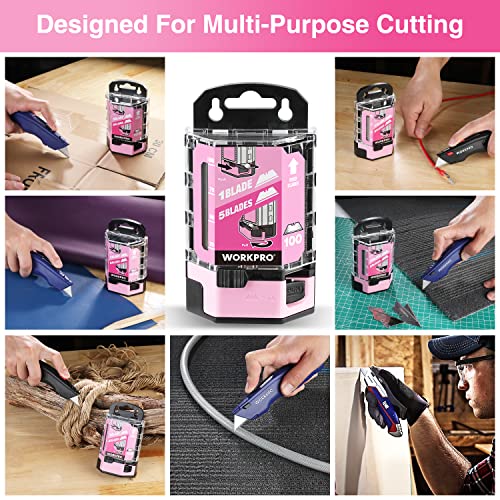 WORKPRO 100-Pack Utility Knife Blades - style: SK5(pink)
