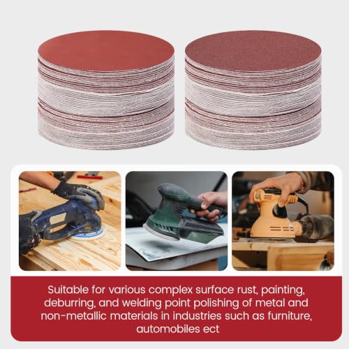 6 Inch Premium Sanding Discs, 120‑Pack for Orbital Sander