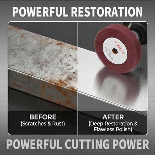 200mm x 25mm Non-Woven Nylon Polishing Burnishing Wheel, 320 Grit Wire Drawing Abrasive Flap Wheels 8" x 1" Polishing Flap Wheel for Stainless Steel Aluminum Copper Wood Metal(Red) - style: Red 8" x 1"