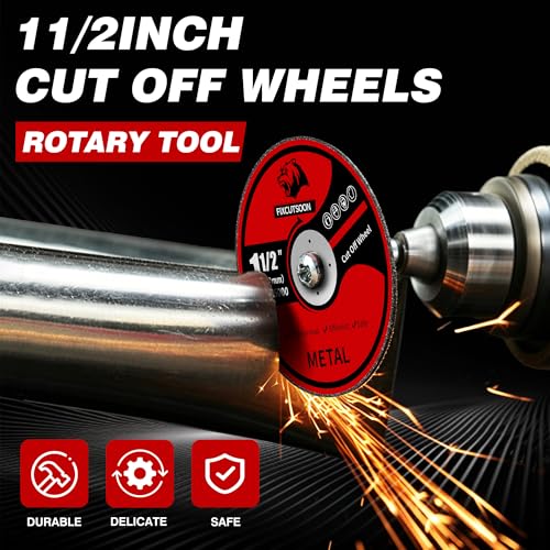 1-1/2" Cut Off Wheels, 1.5" x 1/8" Fiberglass Reinforced Rotary Tool Cutting Discs with Mandrels, Ideal for Cutting Metal, Stainless Steel and Plastic -12 Pack