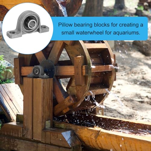 PATIKIL Pillow Block Bearing 3/8" / 10mm Bore, 4 Pcs Vertical Zinc Alloy Steel Mounted Flange Pillow Block Self Alignment Insert Bearings Bore Ball Housing for Machinery Power Agriculture - size: 3/8"