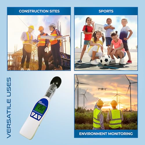 Sper Scientific Wet Bulb Globe Heat Stress Meter 800036 - WBGT Heat Index Monitor with Air Temperature Humidity & Globe Temperature for Workplace Sports & Outdoor Activities