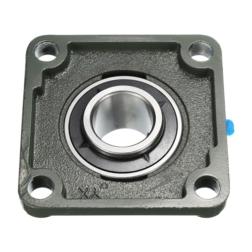 uxcell 2pcs UCF207-22 Pillow Block Bearings 1-3/8 inch Bore Self Alignment, Solid Cast Iron Base Square Flange Mounted Chrome Steel Bearings - size: UCF207-22