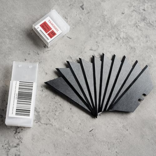 Zirconia Ceramic Blades – 10-Pack Replacement Utility Blades for Utility Knives, Box Cutter, Keep Sharp Longer – Black - color: Black
