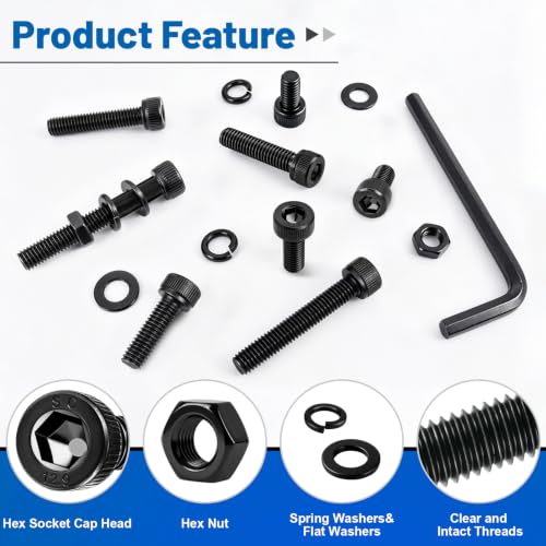 680PCS M4 Socket Head Bolts Assortment Kit, M4x6/8/12/16/20/30mm Screw - size: G12.9 M4 680PCS