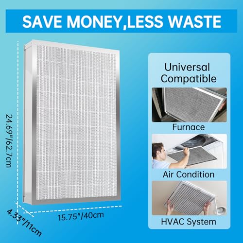 UBeesize 16x25x5 Air Filter Reusable Washable - size: 24.7" x 15.8" x 4.3"