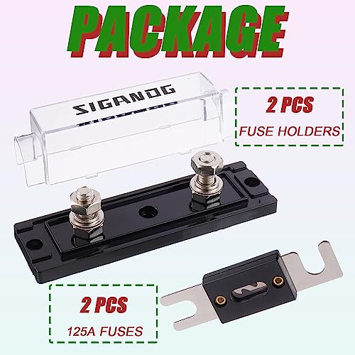125 Amp ANL Fuse Holder 0/2/4 Gauge Fuse Block with 125A ANL Fuses for Car Audio Truck DIY (2 Pack) - size: 125 A