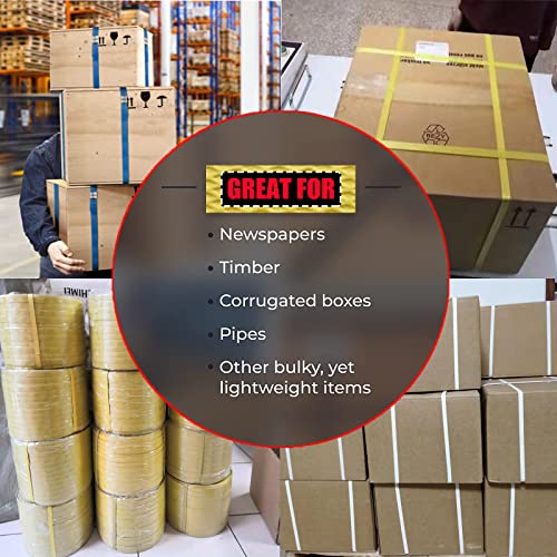 Poly Strapping 1/2" Plastic Strapping, 600lbs Break Strength, Yellow - color: 330FT Poly Strapping 1/2"