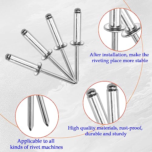 50 sets Aluminum Blind Rivets with Aluminum Backup Pop Rivets Washers